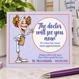 Doctor Medical appointment reminder Funny Nurse Postcard