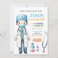 Doctor Medical Kids Birthday Party Invitation