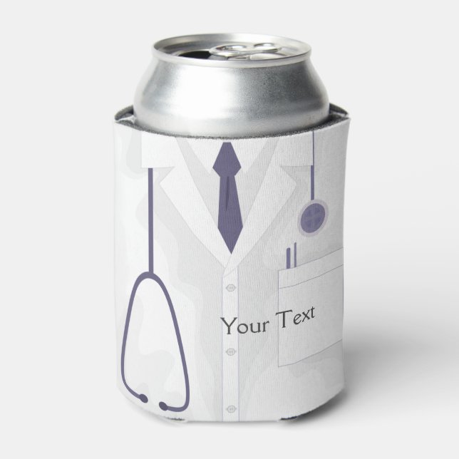 Doctor Medical Lab Coat Custom  Can Cooler (Can Front)