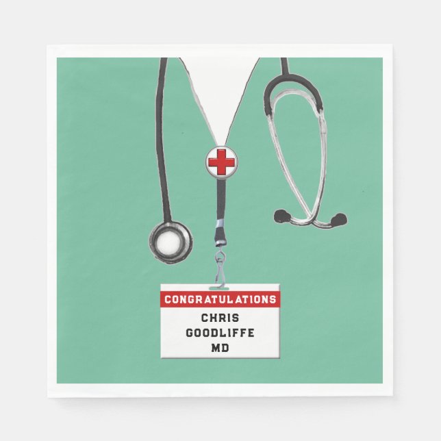 Doctor Medical School Graduation Party Napki Napkin (Front)