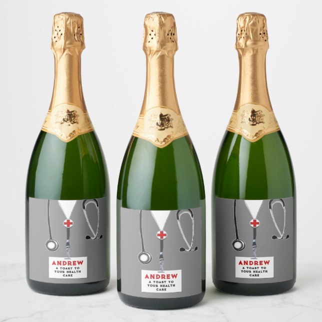 Doctor Medical School Graduation Party Wine Label (Bottles)