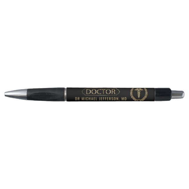 Doctor - Medical Symbol - Black and Gold Pen (Front)