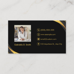 Doctor Modern Professional Black Business Card