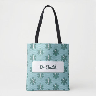 Doctor name custom physician symbol medical gift tote bag