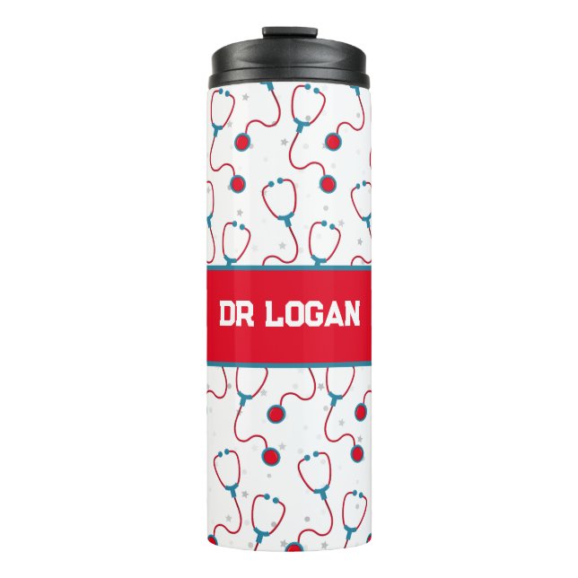 Doctor name custom stethoscope medical gift thermal tumbler (Front)