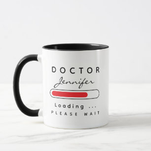 DOCTOR [Name] Loading Black Red & White Mug