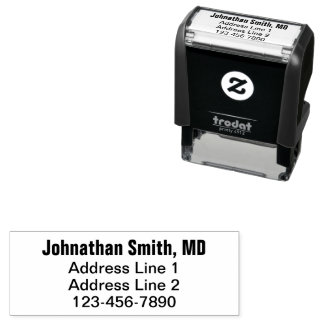 Doctor Name Phone Number Return Address Template Self-inking Stamp