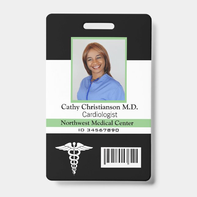 Doctor Name Photo Badge Scanner Code (Front)