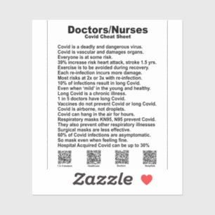 Doctor/nurse cheat sheet vinyl sticker