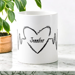Doctor Nurse Custom Heartbeat Stethoscope Medical  Coffee Mug