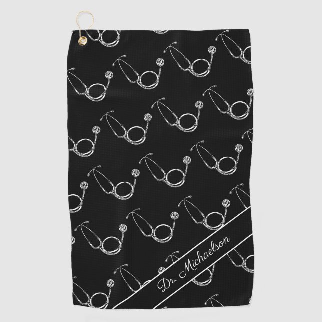Doctor Nurse Medicine Surgeon Pattern Name Golf Towel (Front)