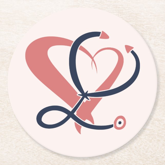 Doctor, nurse, paramedic, emergency gift template round paper coaster (Front)
