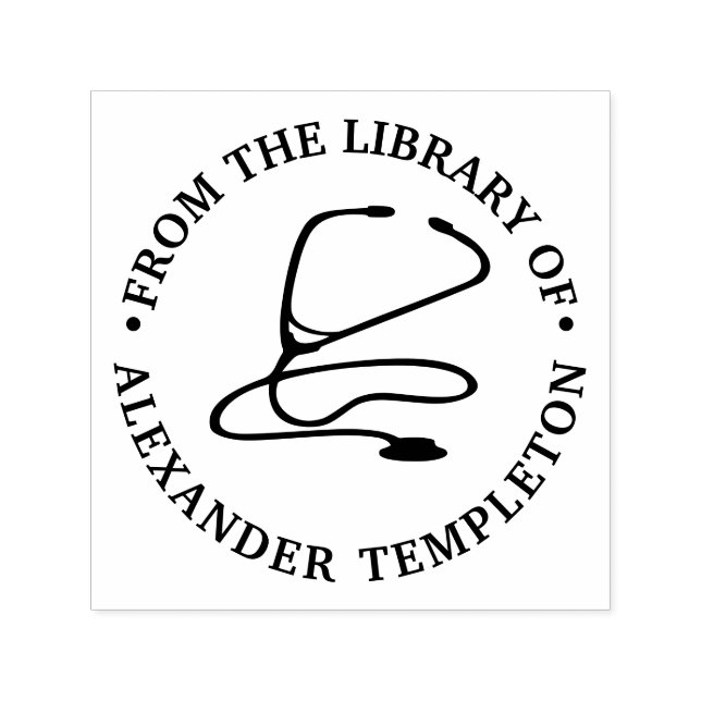 Doctor Nurse Stethoscope “From the library of” Self-inking Stamp (Design)