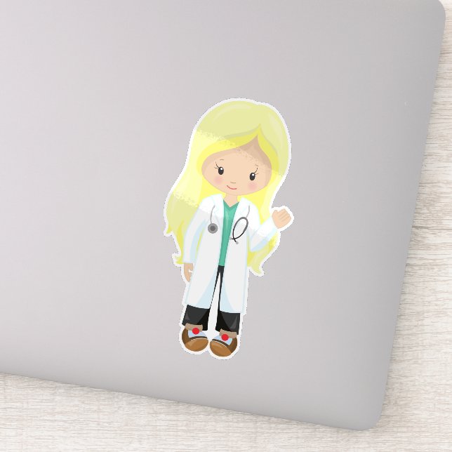 Doctor, Nurse, Stethoscope, Lab Coat, Blonde Hair (Detail)