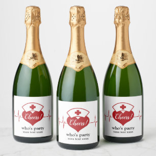 Doctor , Nursing, Medical, hospital Sparkling Wine Label