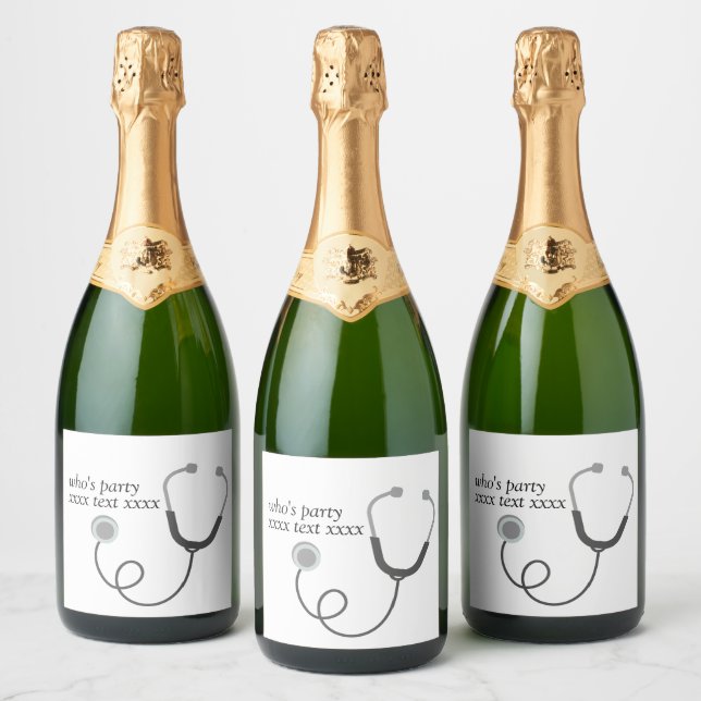 Doctor , Nursing, Medical, hospital Sparkling Wine Label (Bottles)