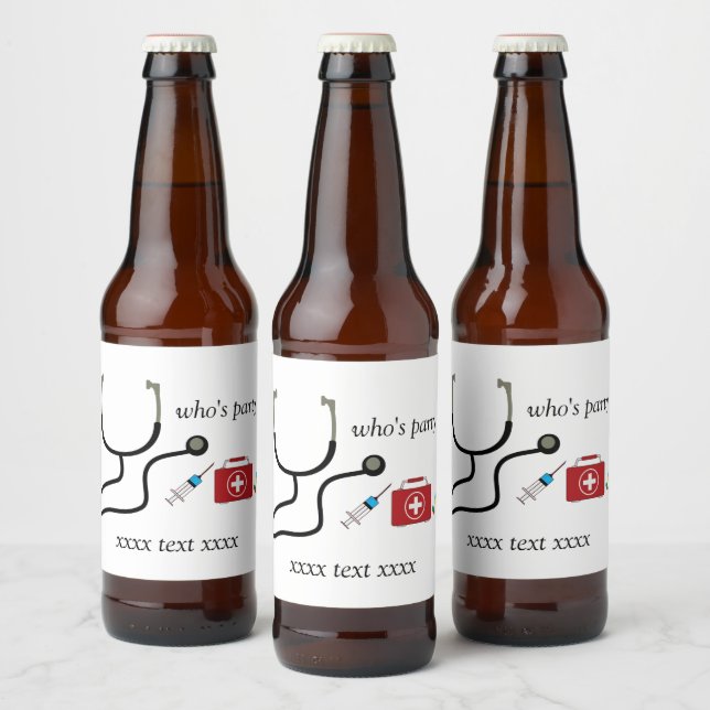 Doctor , Nursing, Medical, hospital Wine Label (Bottles)