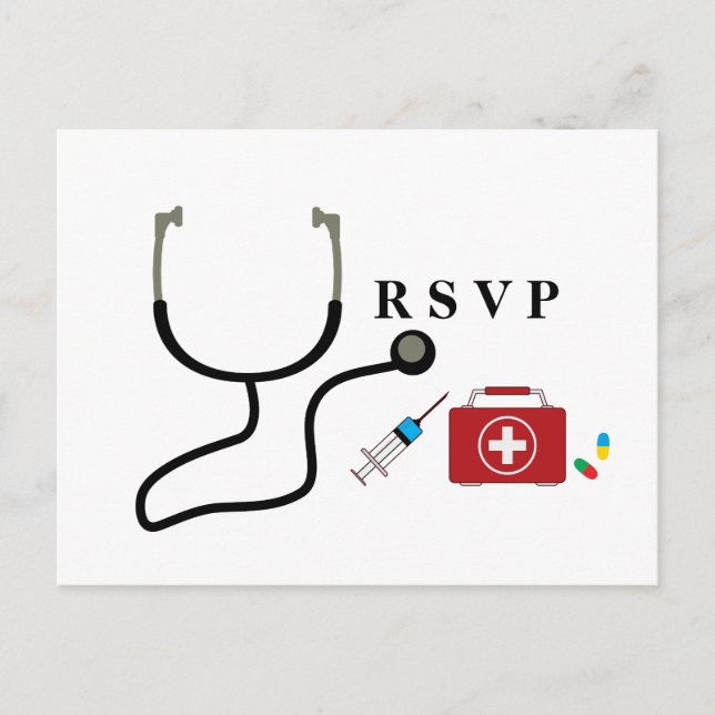 Doctor , Nursing, Medical rsvp Invitation Postcard (Front)