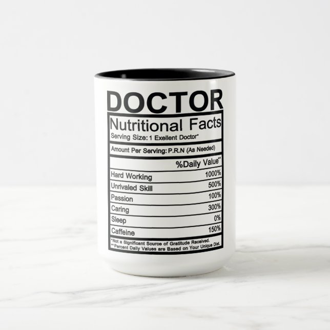 Doctor Nutritional Facts Mug (Center)