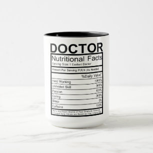 Doctor Nutritional Facts Mug
