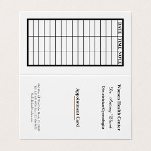 Doctor Obstetrician-Gynecologists Appointment Card
