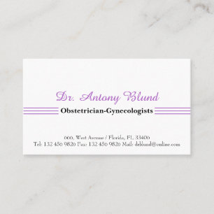 Doctor Obstetrician-Gynecologists Blue Business Ca Business Card