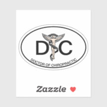 Doctor of Chiropractic with Emblem Oval  Sticker