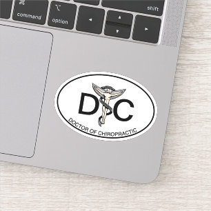 Doctor of Chiropractic with Emblem Oval  Sticker