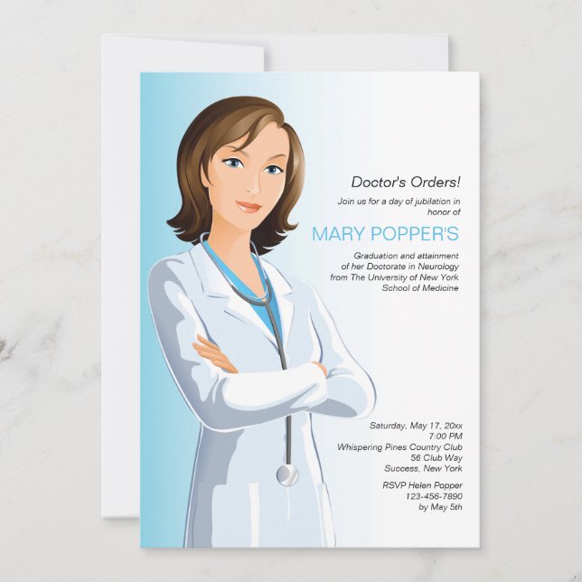Doctor of Medicine (F) Graduation Invitation (Front)