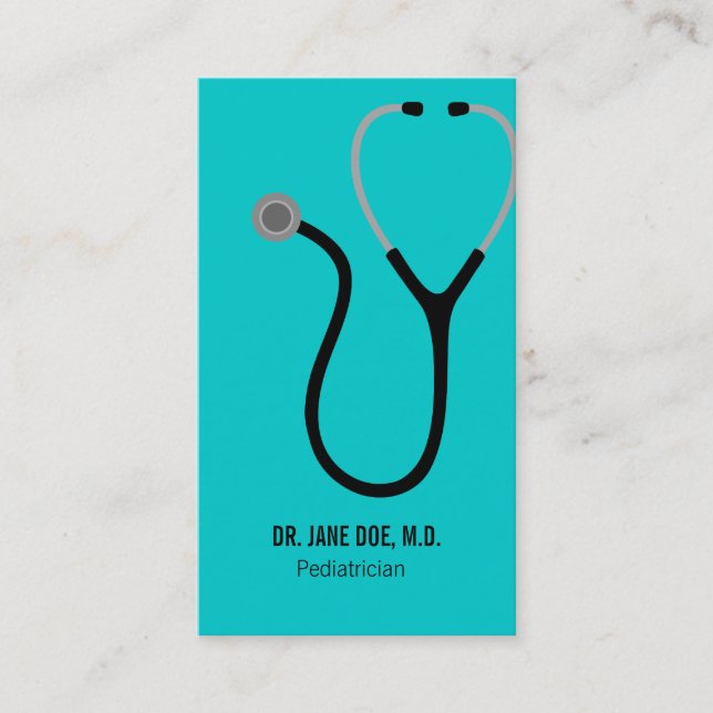 Doctor of Medicine MD - Stethoscope Business Card (Front)
