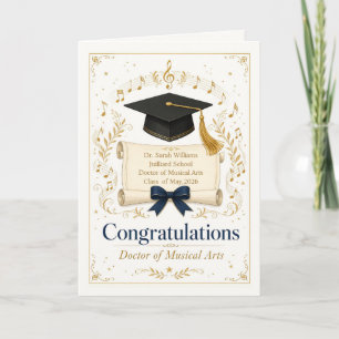 Doctor of Musical Arts Graduation, Personalized Card