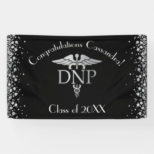 Doctor of Nursing Practice Graduation Black Silver Banner