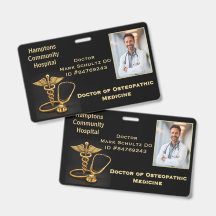 Doctor of Osteopathic Medicine Name Tag ID