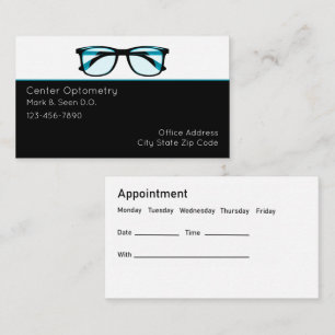 Doctor of Osteopathy Appointment Optical Theme Business Card