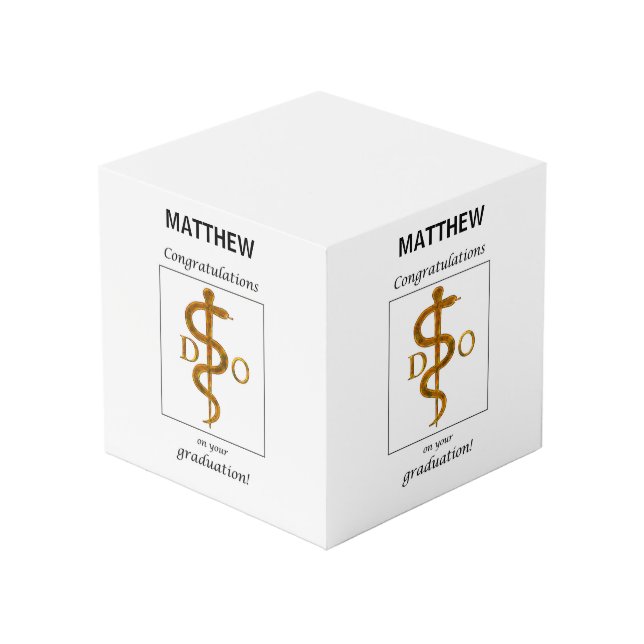 Doctor of Osteopathy Graduation Congratulations Cube (Front Angled)