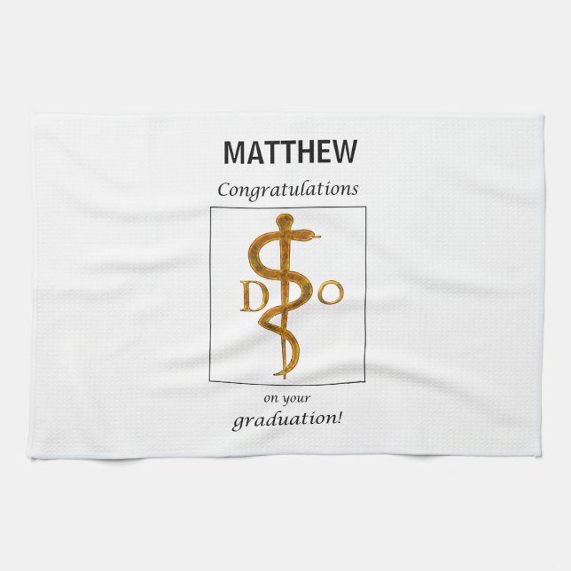 Doctor of Osteopathy Graduation Congratulations Kitchen Towel (Horizontal)