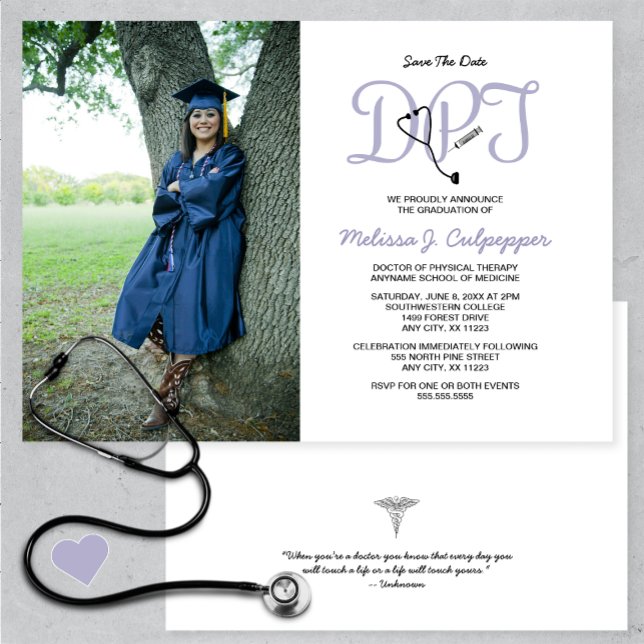 Doctor of Physical Therapy photo graduation Invitation (Creator Uploaded)