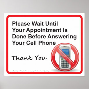 Doctor Office Cell Phone Reminder Wall Sign