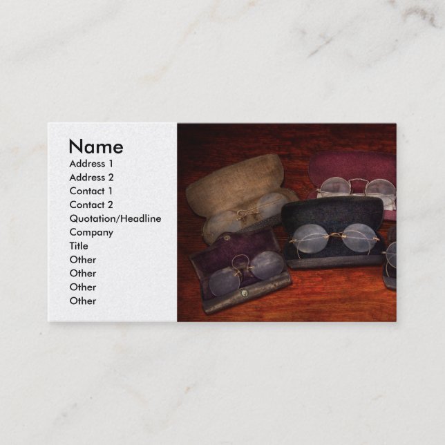 Doctor - Optometrist - Array of Opticals Business Card (Front)