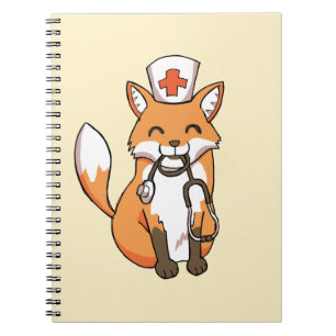 Doctor or Nurse Fox Drawing Cute Note Book