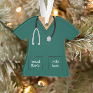 Doctor or Nurse Green Scrubs Profession Ornament