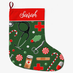 Doctor or Nurse Holiday Gifts Large Christmas Stoc Large Christmas Stocking