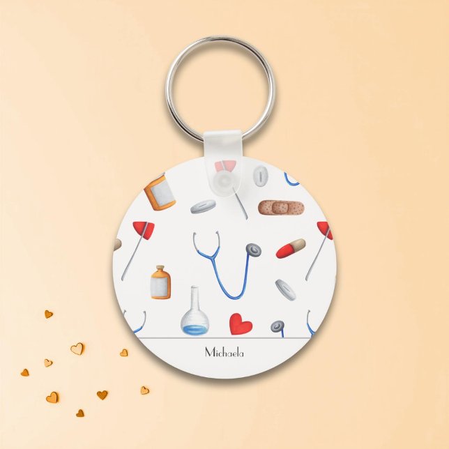 Doctor or Nurse Medical Equipment Personalized  Keychain (Creator Uploaded)