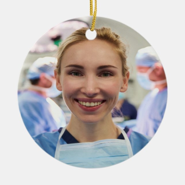 Doctor Photo Customize Personalize Ceramic Ornament (Front)