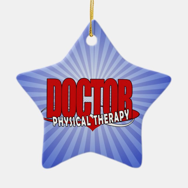DOCTOR PHYSICAL THERAPY BIG RED CERAMIC ORNAMENT (Front)