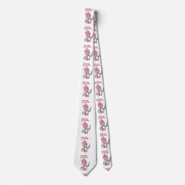 Doctor pig with syringe in hand | choose back colo tie (Front)