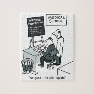 Doctor Practising Prescription Cartoon Jigsaw Puzzle