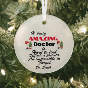Doctor retirement Christmas Glass Ornament