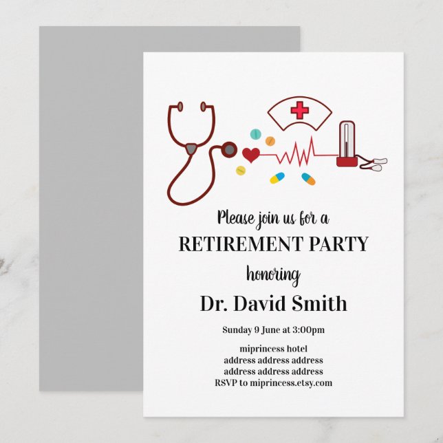 Doctor retirement invitation (Front/Back)