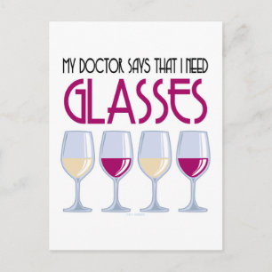 Doctor Says I Need Glasses Postcard